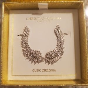 NIB Christian Siriano Angel wing CZ earrings